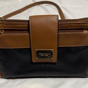 Tignanello Tan and Black Crossbody Bag